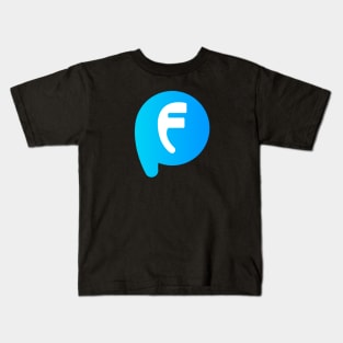 F blue funny design Kids T-Shirt